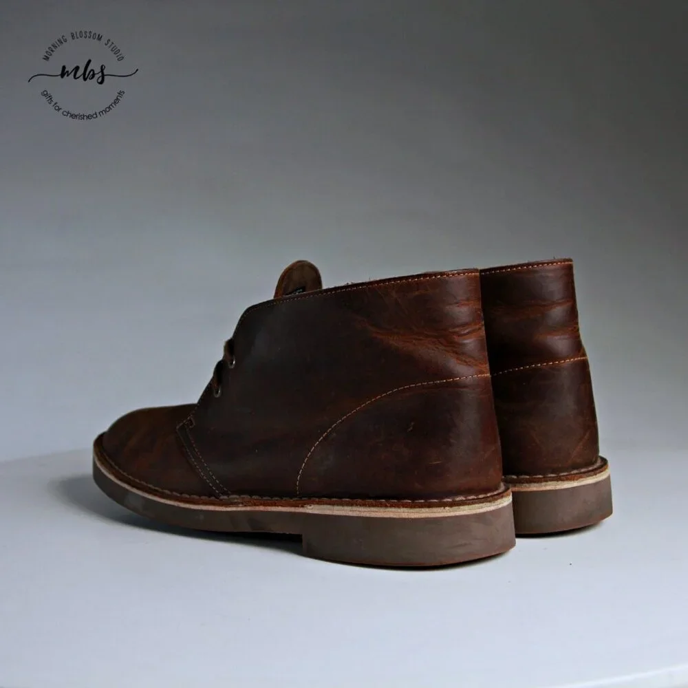 Clarks Bushacre 2 Chukka Lace Up Leather Boots Brown Beeswax Men 10‎